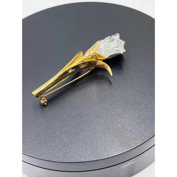Swarovski Vintage Crystal Cala Lilly Tulip Flower Brooch Memories Collection - Picture 15 of 15